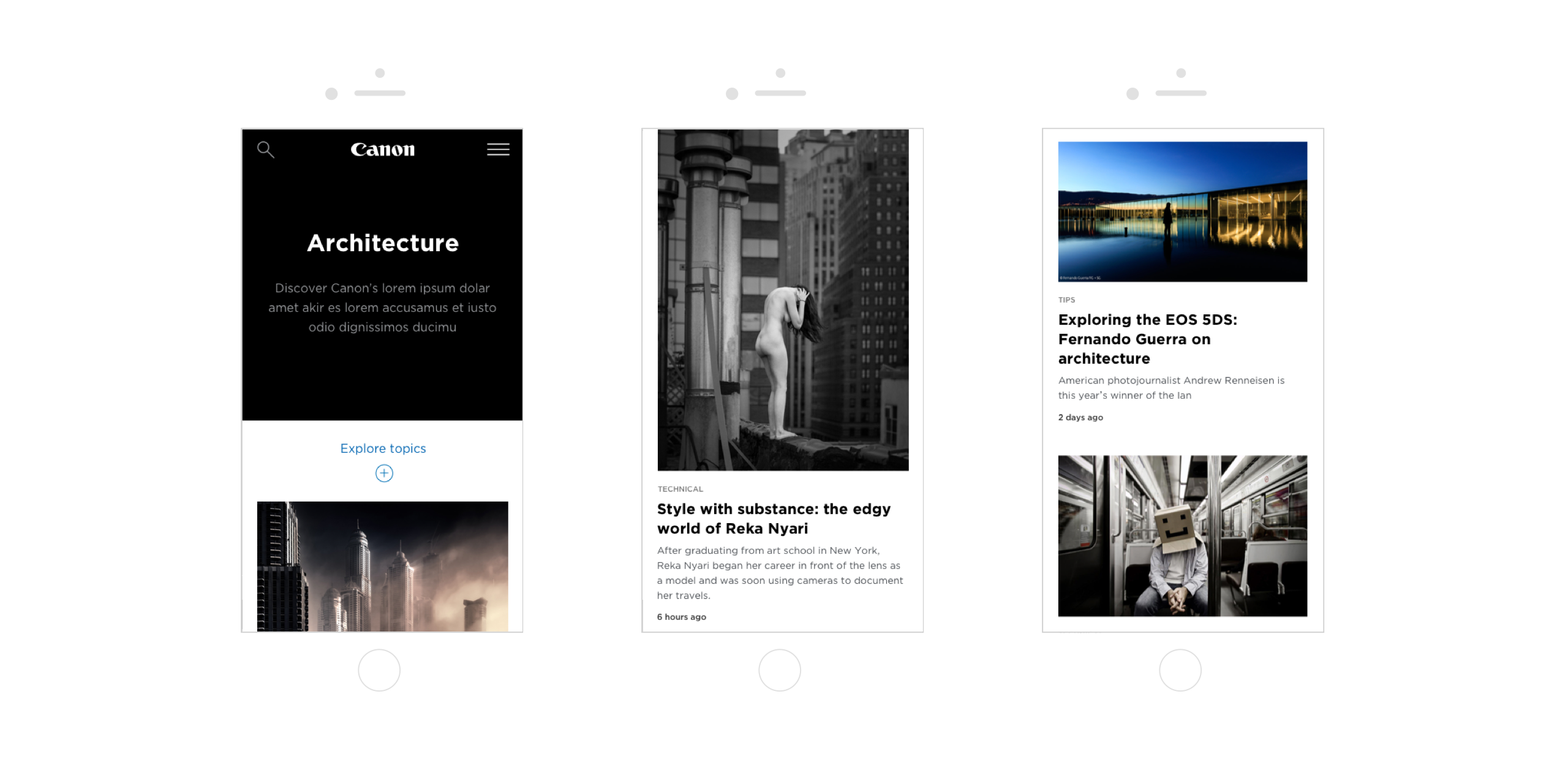 Topic page, mobile