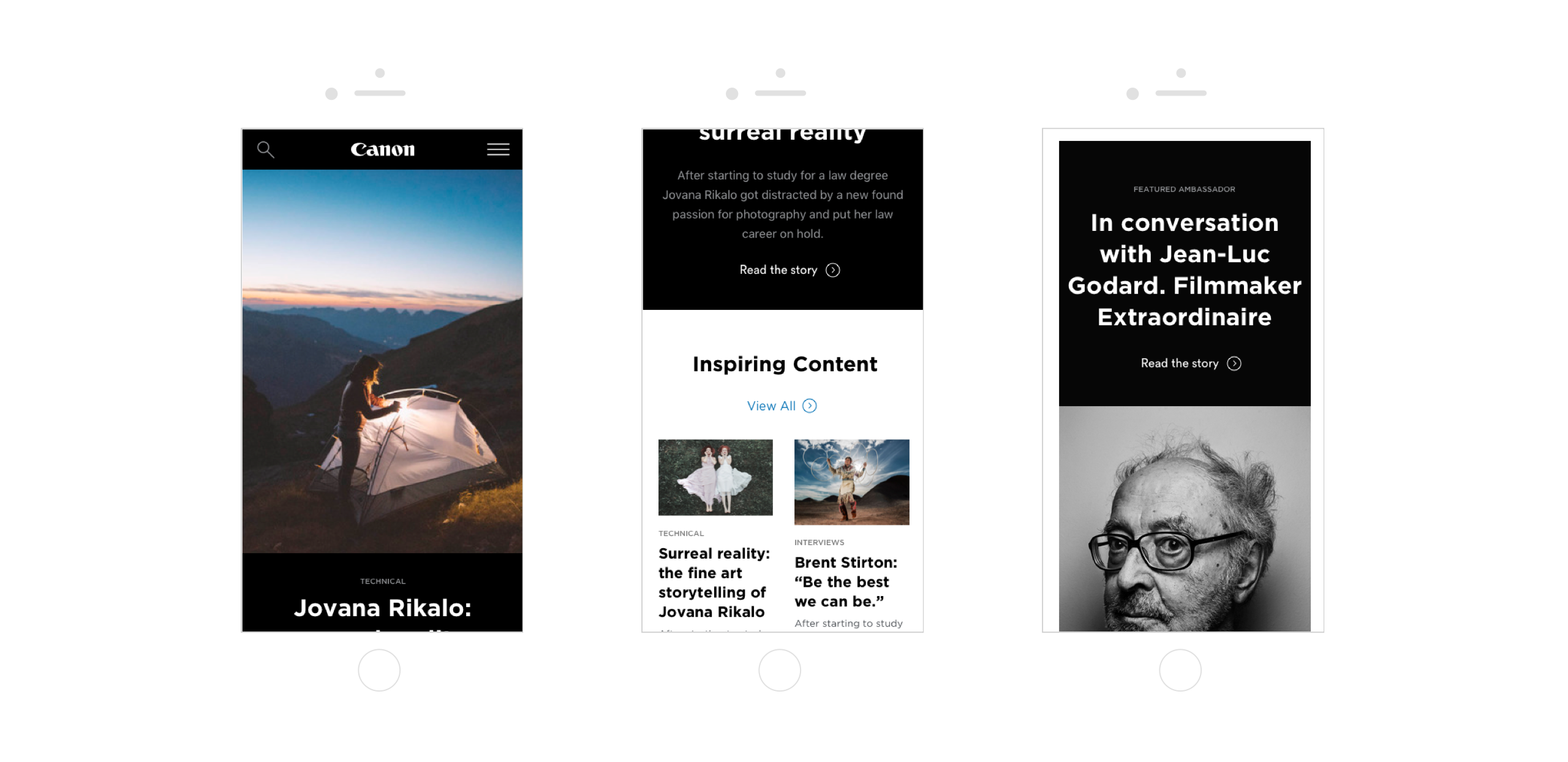 Homepage, mobile