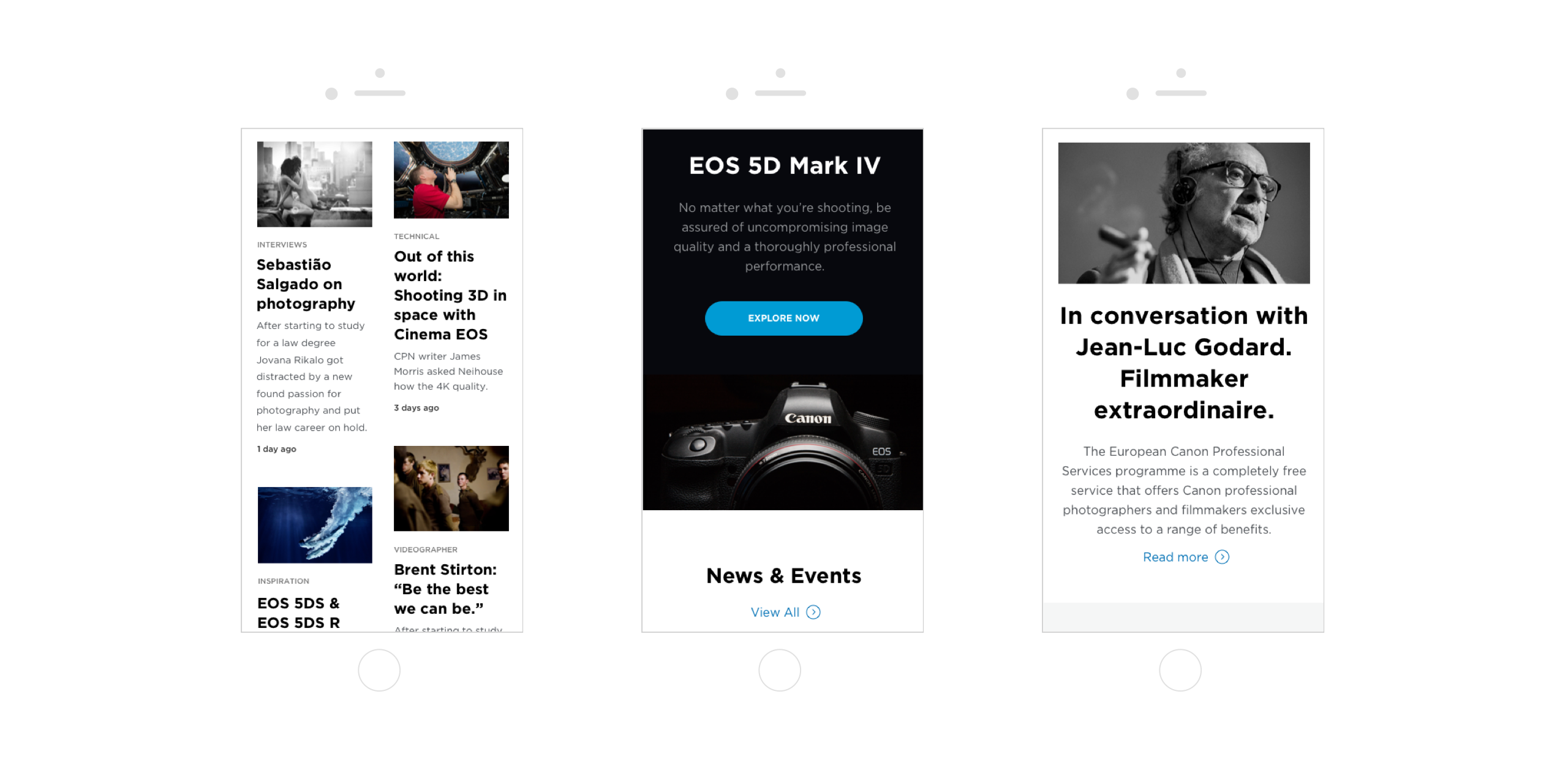 Homepage, mobile continued