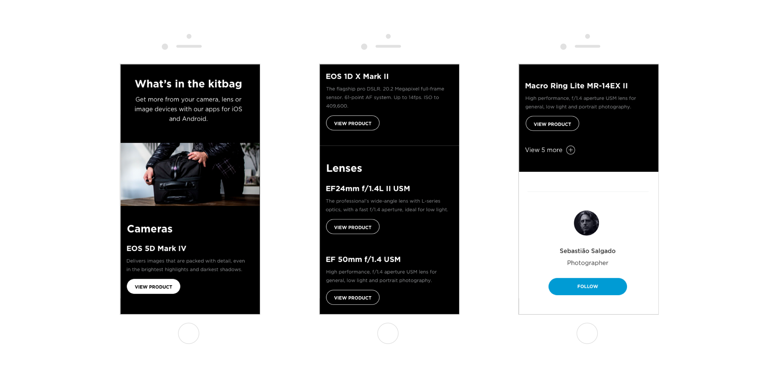 Kitbag products, mobile