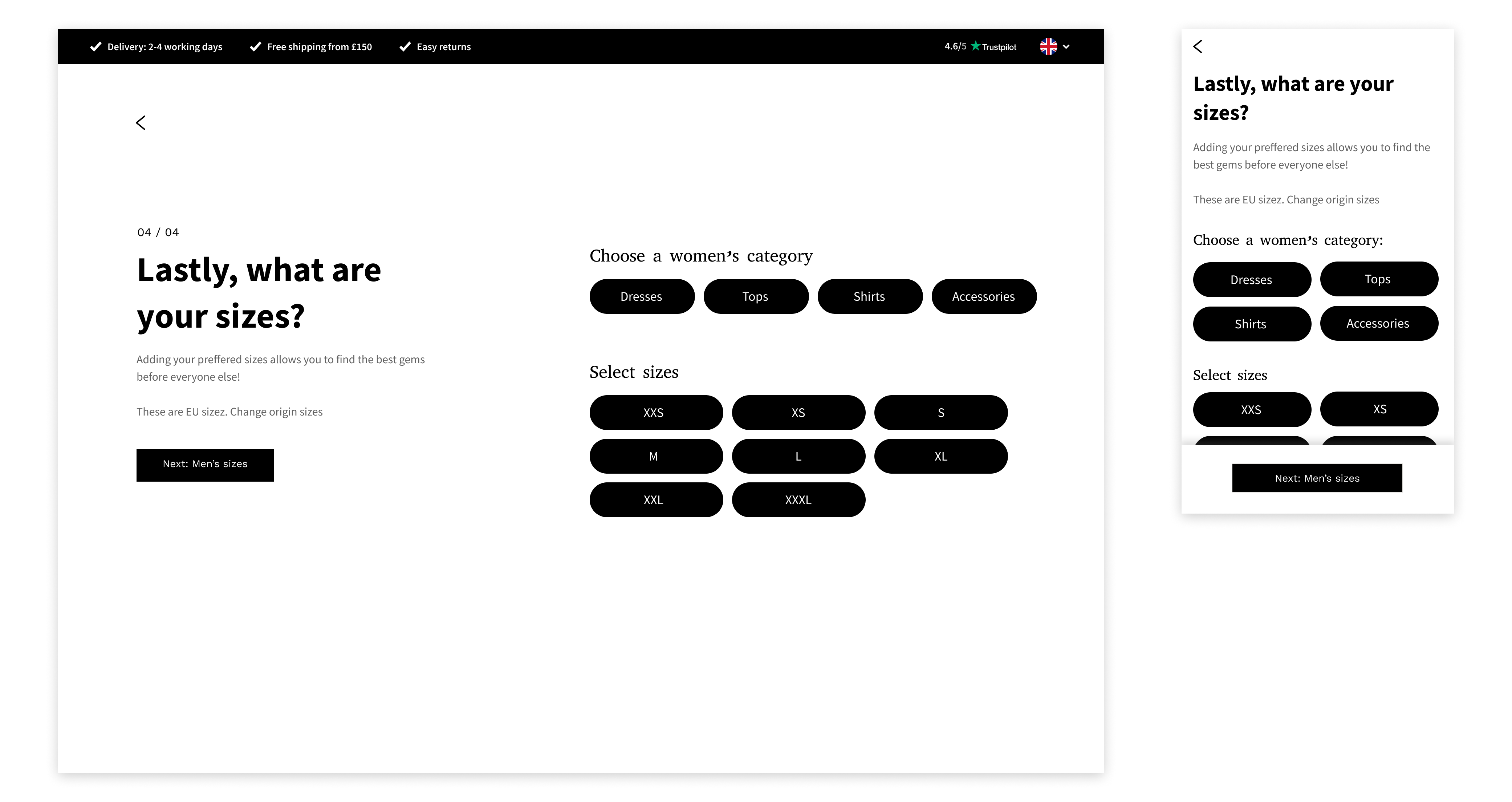 Onboarding wireframe, step 10 of 10