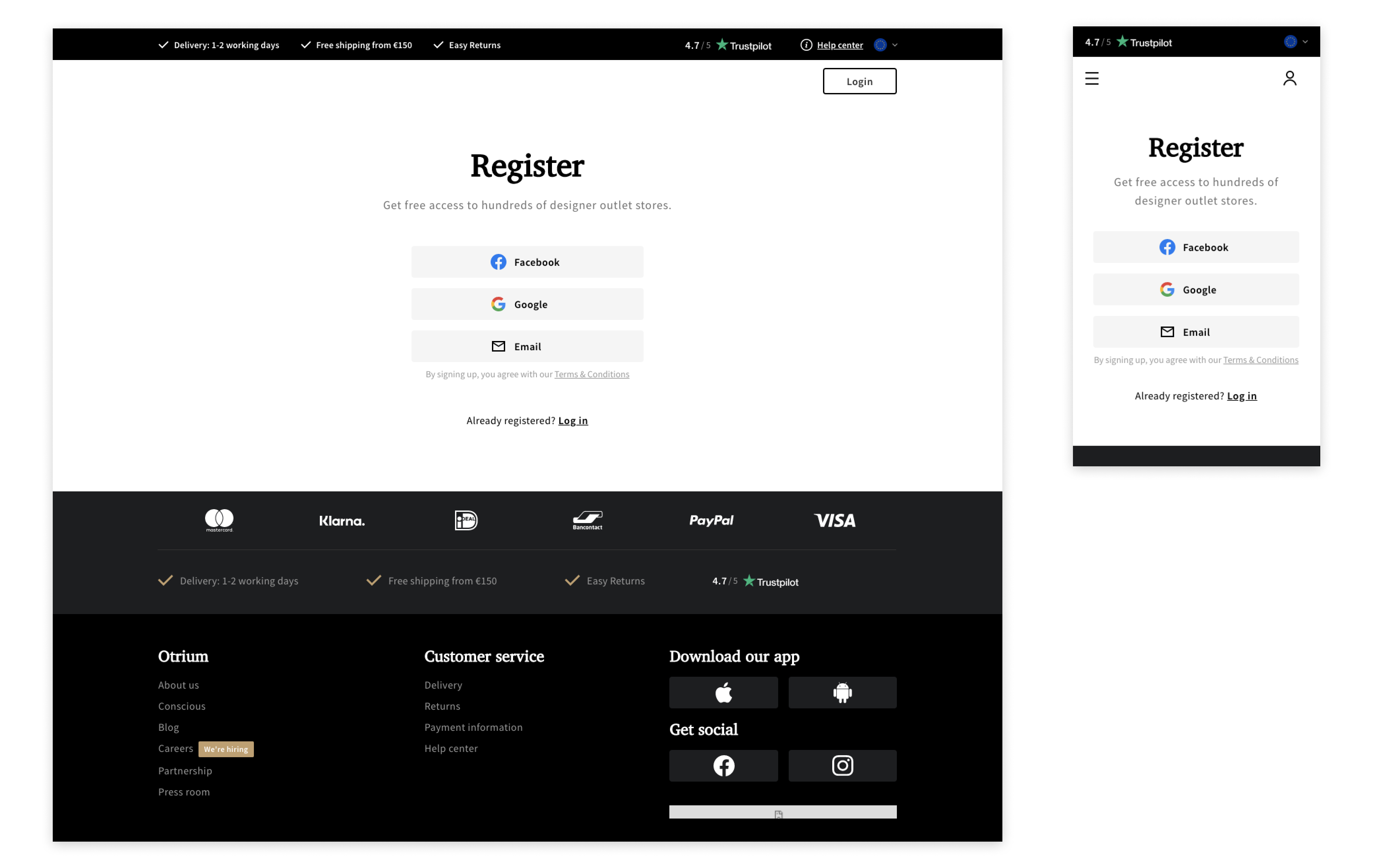 Onboarding wireframe, step 1 of 10